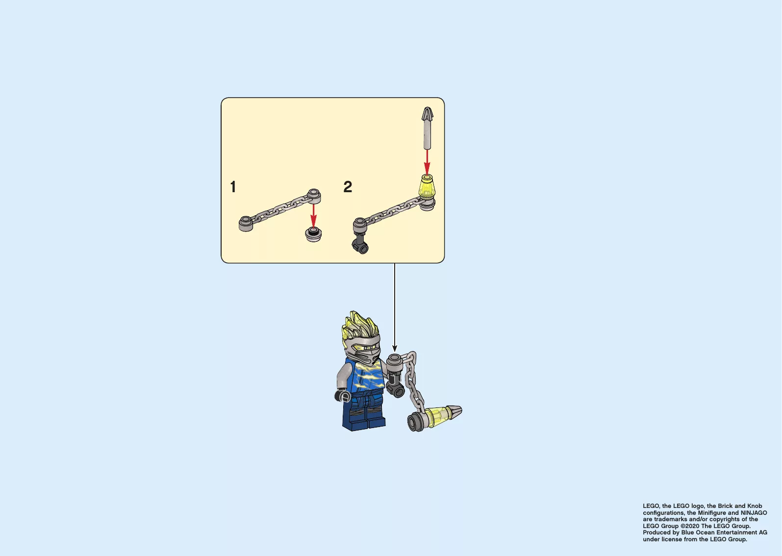 LEGO NINJAGO 891958-1 Jay FS z bronią łańcuchową – materiał Blue Ocean